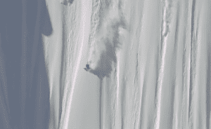 Shane McConkey, testing out rocker on a pair water skis in Alaska. Screenshot: MSP