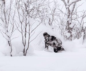 Will Jackways indulging in some of Hokkaido's finest at Rusutsu this week,