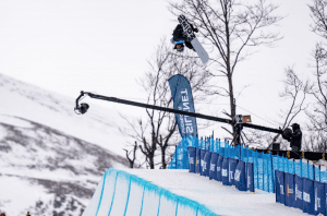 Valentino Guseli on his way to halfpipe silver in the World Champs on the weekend. Photo: OWIA