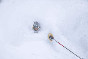 The western US enjoyed consistent powder days, which no doubt lured many people to the resorts. Shroder Baker getting deep in Jackson Hole. Photo: Tony Harrington