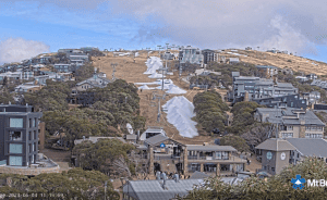 Piles of snow on Buller's Bourke Street which will be pushed out fo rskiign and boarding this weekend