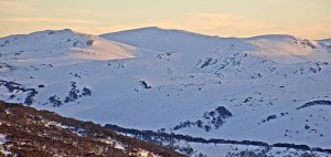 Late afternoon light on Mt Kosi on Wednesday, the cover looking good after snowgalls on Sunday and Monday dropped 30+cm. Photo: Perisher Snow Cams