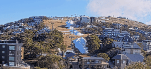 Piles of snow on Buller's Bourke St, June 1st at 2.30pm.