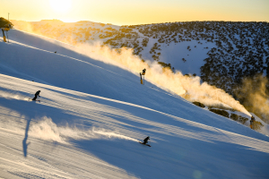 CResorts will be more reliant on snowmaking but they all need to move to renewable energy. Photo: Hotham Alpine Resort