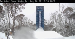 10cms on Perisher snow stake this morning. Another round of heavier falls is due this afternoon.