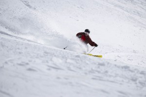 Angus Falconer hooking into the powder at Thredbo on the weekend. Photo: Tony Harrington