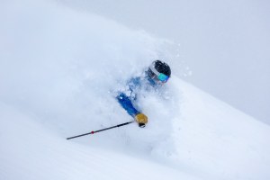 Evan Thayer, loving the early season powder in Alta on the weekend. Photo: Phtoto_John