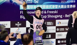 Tess Coady, her first big Air podium with a silver in Beijiing. Photo: OWIA