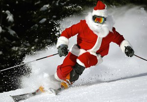 Santa freeskiing without his bag of presents. Photo: Kicking Horse Mountain Resort this 