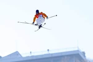 Joey Elliss AUS in action during the Freestyle Skiing Men's Freeski Big Air Final at the Hoengseong Welli Hilli Park Ski Resort. The Winter Youth Olympic Games, Gangwon, Republic of Korea, Sunday, 28th January 2024. ANOC/Gaspar Nóbrega. Handout image supplied by OIS/IOC.