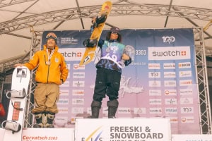 Val, finishing on top. Photo: FIS snowboard