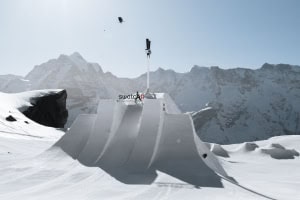 Kim Gubser sets the new ski world record at 14.6m! Photo: The NInes