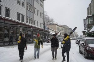 FranklinSt in downtown Juneau.Making me nostalgic for how Teluride, Park City and Crested Butte used to look