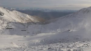 Snowguns topping up the early season cover in The Remarkables today. Photo: The Remarkables