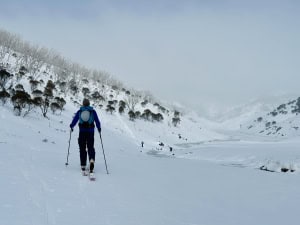 Snow cover around Guthega Dam filled in by Sunday July 21.