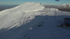 Another sunny day in Mt Hutt today, but a change is on the way with big snowfalls on the cards next week. Photo:Mt Hutt South Peak cam