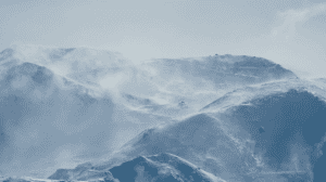 Winds gusting up to 150km/hr today at Mt Hutt. Photo: Mike Unger