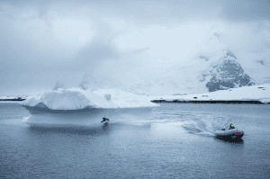 Wake boarding in Antarctica - playing different