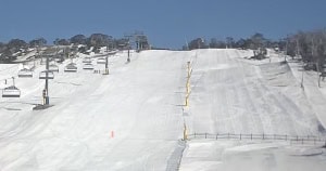 Perisher's Front Valley this morning. After this weekend Perisher will be the only Australianresort  open and with sub-zero temps and snow in the forecast 