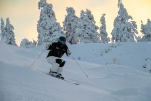 Charlotte Wilson, focussed on putting down her best skiing in Ruka. Photo: Hocking/OWIA