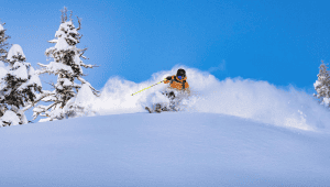 This what we're hoping for when we book a snow holiday . Aimee Engerbretson living the dream  in Palisades Tahoe. Photo: Jeff Engerbretson