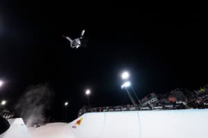 Scotty James onhis way to back to back wins at the Laax Open in Laax, Switzerland on January 18, 2025. Photo: Lorenz Richard / Red Bull Content Pool