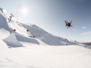 Ben Barclay making there most of the fine weather in Cardrona on the weekend.  Photo: Cardrona Alpine zResort