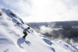 A bluebird pow day on the Blue Cow side in Prisher. Photo; Perisher