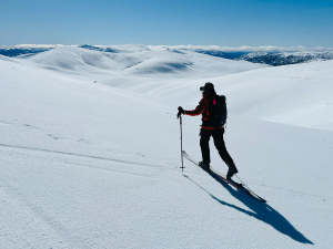 The view from Rawson Pass across the NSW Main Range on Sunday 3 August