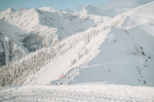 Ski patrol preparing the upper elevations at Kicking Horse earlier this week. More snow is expected for Canadian resorts over the next few days. Photo: Kicking Horse Mountain Resort