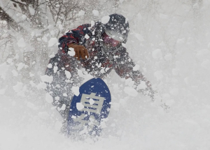 Marcel Iskra, back in the white room in Niseko this week. Photo: Sea and Summit Collective