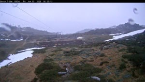 A couple of patches of snow in the Basin at Thredbo, elevation